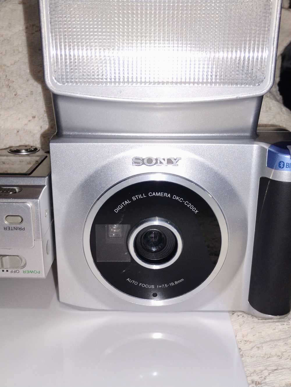 Sony Silver Digital Still Camera with External Flash